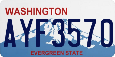 WA license plate AYF3570