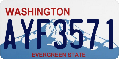 WA license plate AYF3571