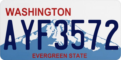 WA license plate AYF3572
