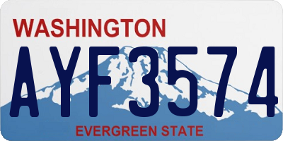 WA license plate AYF3574