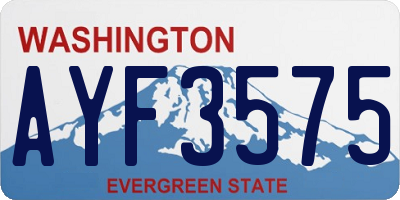 WA license plate AYF3575
