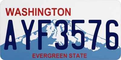 WA license plate AYF3576