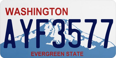 WA license plate AYF3577