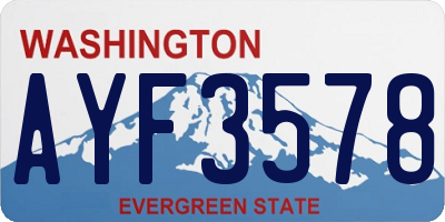 WA license plate AYF3578