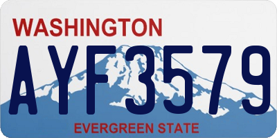 WA license plate AYF3579