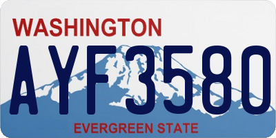 WA license plate AYF3580