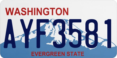 WA license plate AYF3581