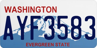 WA license plate AYF3583