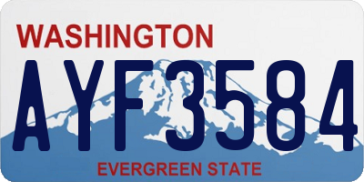 WA license plate AYF3584