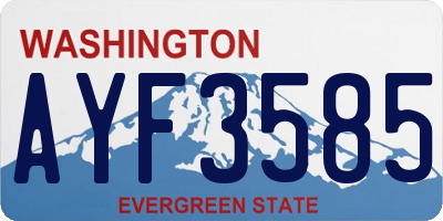 WA license plate AYF3585