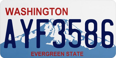 WA license plate AYF3586