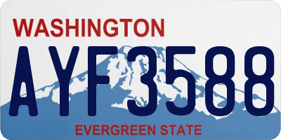 WA license plate AYF3588