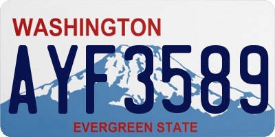 WA license plate AYF3589