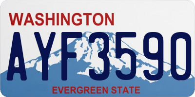 WA license plate AYF3590