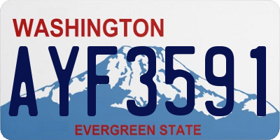 WA license plate AYF3591
