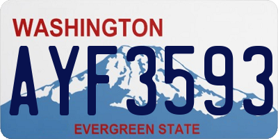 WA license plate AYF3593