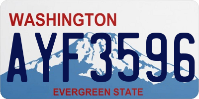 WA license plate AYF3596