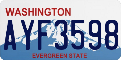 WA license plate AYF3598