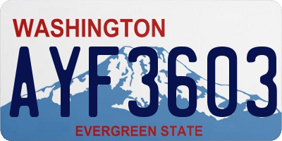 WA license plate AYF3603
