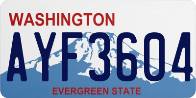 WA license plate AYF3604