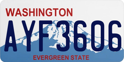 WA license plate AYF3606