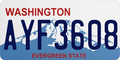 WA license plate AYF3608
