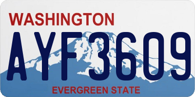 WA license plate AYF3609