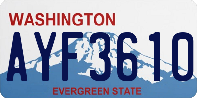 WA license plate AYF3610