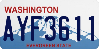 WA license plate AYF3611