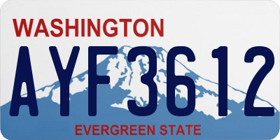WA license plate AYF3612
