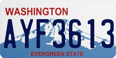 WA license plate AYF3613