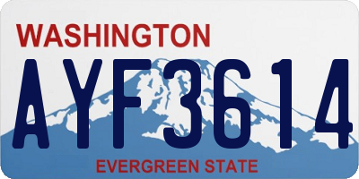 WA license plate AYF3614