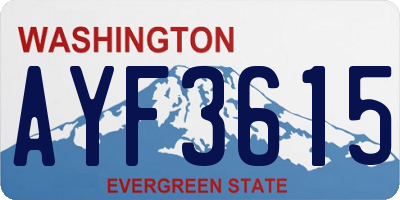 WA license plate AYF3615