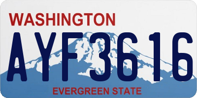 WA license plate AYF3616