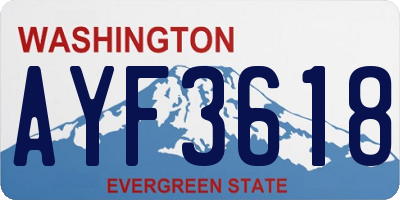 WA license plate AYF3618