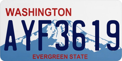 WA license plate AYF3619