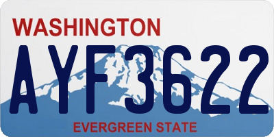 WA license plate AYF3622