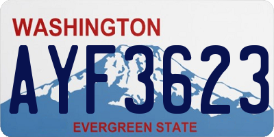 WA license plate AYF3623