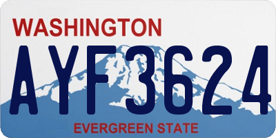 WA license plate AYF3624