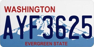 WA license plate AYF3625