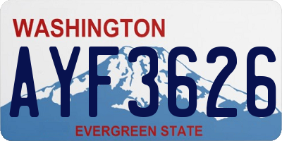 WA license plate AYF3626