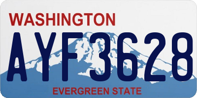 WA license plate AYF3628