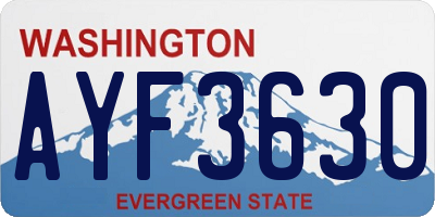 WA license plate AYF3630