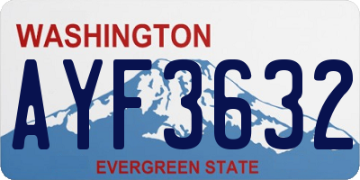 WA license plate AYF3632