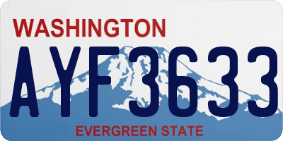 WA license plate AYF3633