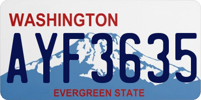WA license plate AYF3635