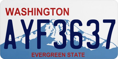 WA license plate AYF3637