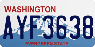 WA license plate AYF3638