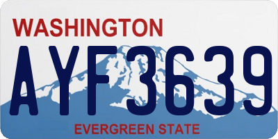 WA license plate AYF3639