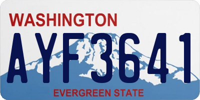 WA license plate AYF3641